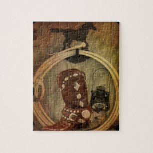 Puzzle Corde de lasso de botte de cowboy de rodéo de pays