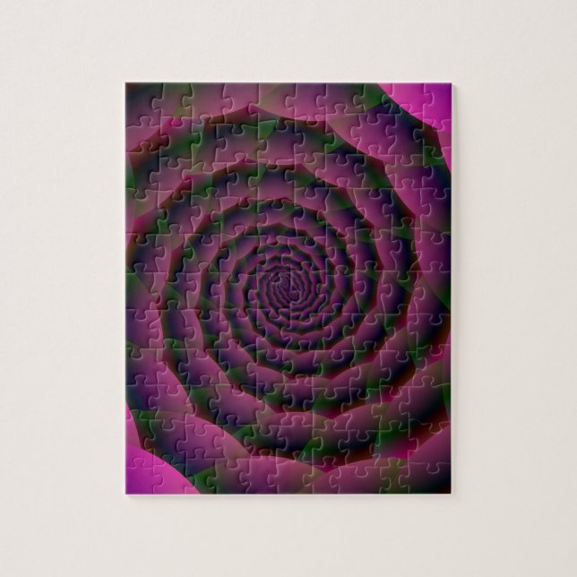 Puzzle Corde Spirale en rouge violet et vert (Vertical)