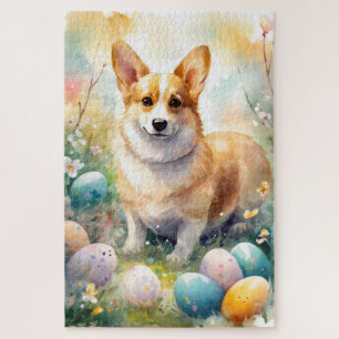 Puzzle Corgi avec œufs de Pâques vacances