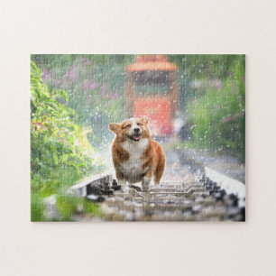 Puzzle Corgi chien pluie heureux mignon idiot drôle