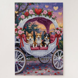 Puzzle Corgi Chien Saint-Valentin
