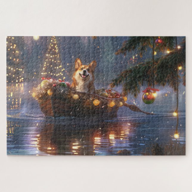 Puzzle Corgi Christmas Festive Voyage (Horizontal)