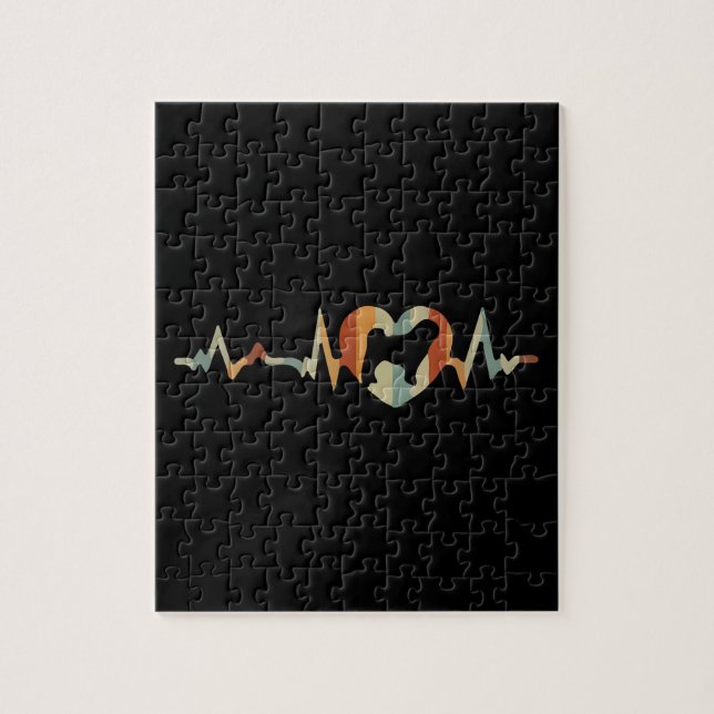 Puzzle Corgi Dog Cartoon Heartbeat Sunset (Vertical)