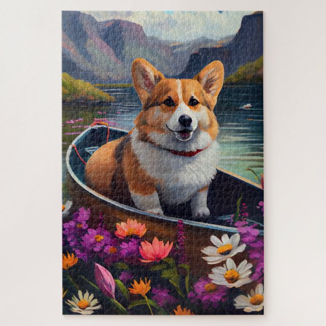 Puzzle Corgi sur une pagaie : une aventure Pittoresque (Vertical)