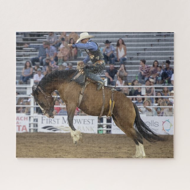 Puzzle Corral de cheval bucking Rodéo Western Cow-boy (Horizontal)