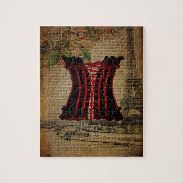 Puzzle corset de cru de fleur de Tour Eiffel de Paris (Vertical)