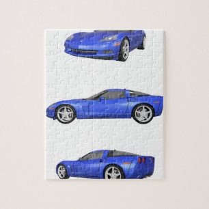 Puzzle Corvette bleue :
