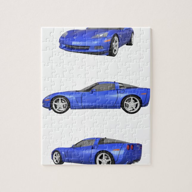 Puzzle Corvette bleue : (Vertical)