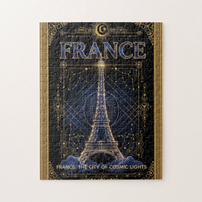 Puzzle Cosmic France Eiffel Tower Celestial Art (Vertical)