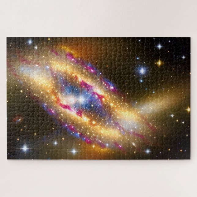 Puzzle Cosmic Gold Rose et Blue Space Star Wow Galactique (Horizontal)