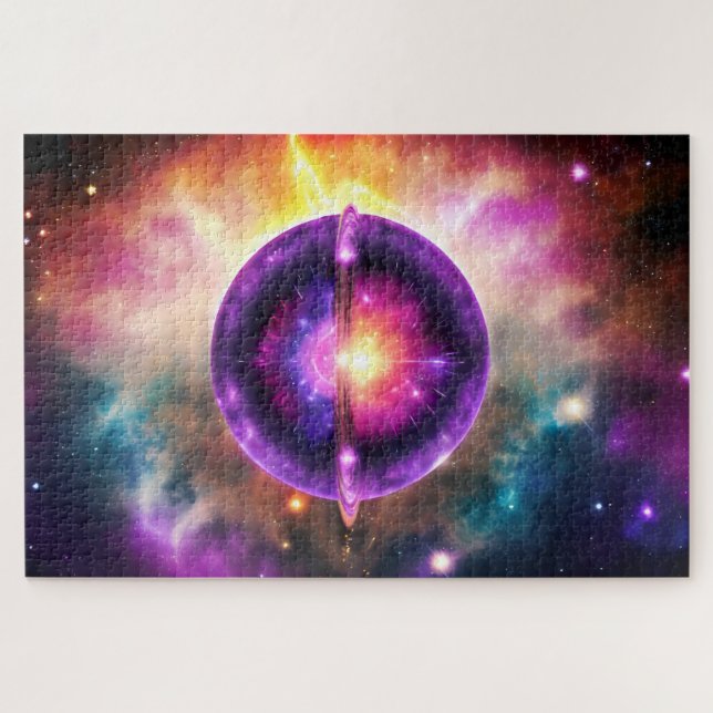 Puzzle Cosmic Purple Jaune Mystique Céleste Objet (Horizontal)