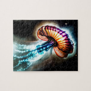 Puzzle Cosmic rose bleu rouge gelée électrique poisson am