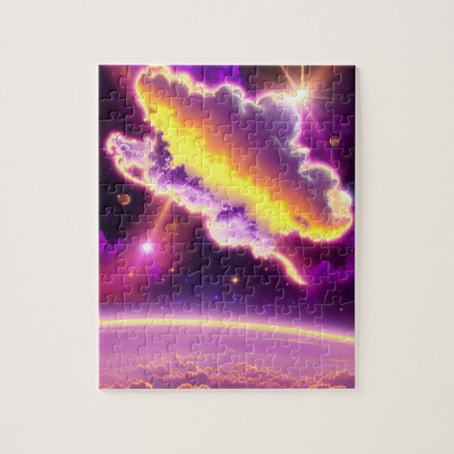 Puzzle Cosmologique Jaune Violet Nuage Zap Atmosphère spa (Vertical)