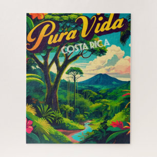 Puzzle Costa Rica   Pura Vida Travel Vintage Retro