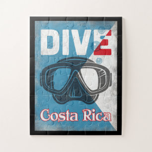Puzzle Costa Rica Vintage Plongée Masque