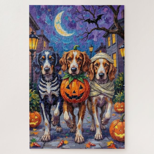 Puzzle Costume de Halloween pour Setter Anglais allant ch (Vertical)