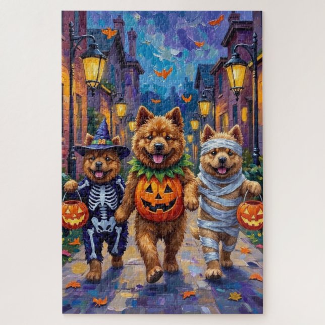 Puzzle Costume d'Halloween pour chiens Chow Chow allant c (Vertical)