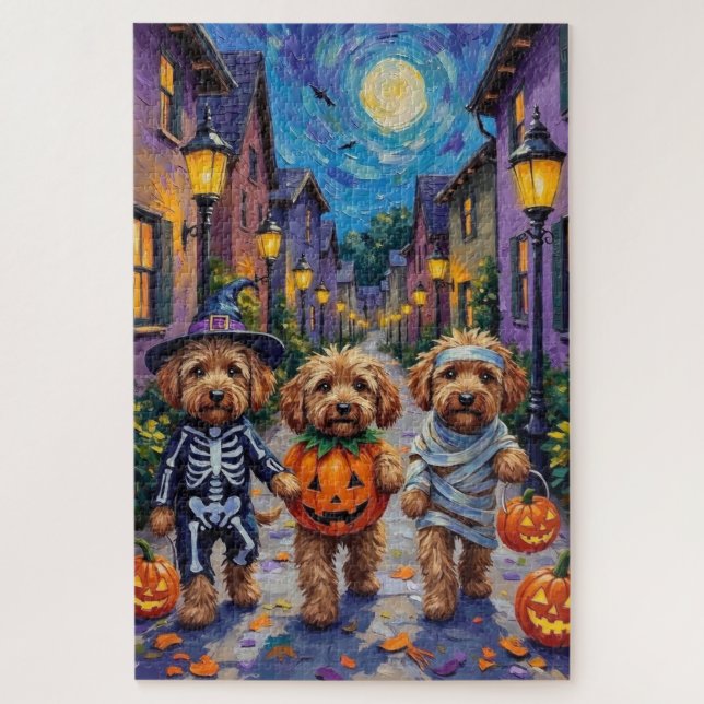 Puzzle Costume d'Halloween pour chiens Cockapoo allant ch (Vertical)