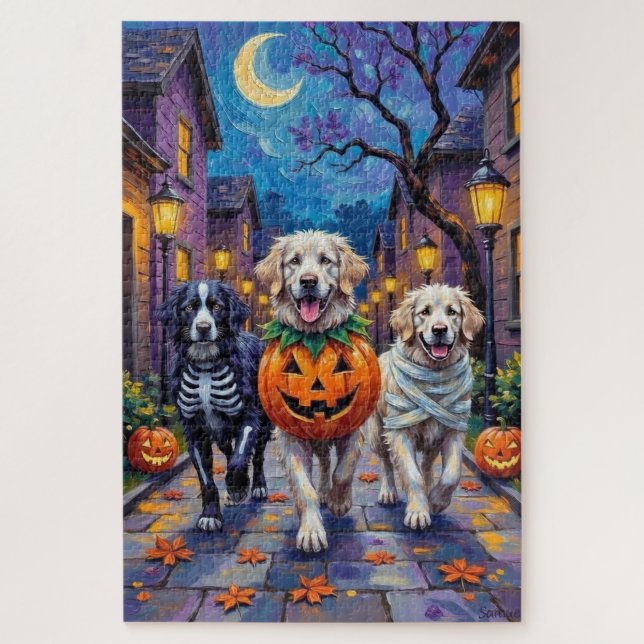 Puzzle Costume d'Halloween pour Great Pyrenees allant che (Vertical)