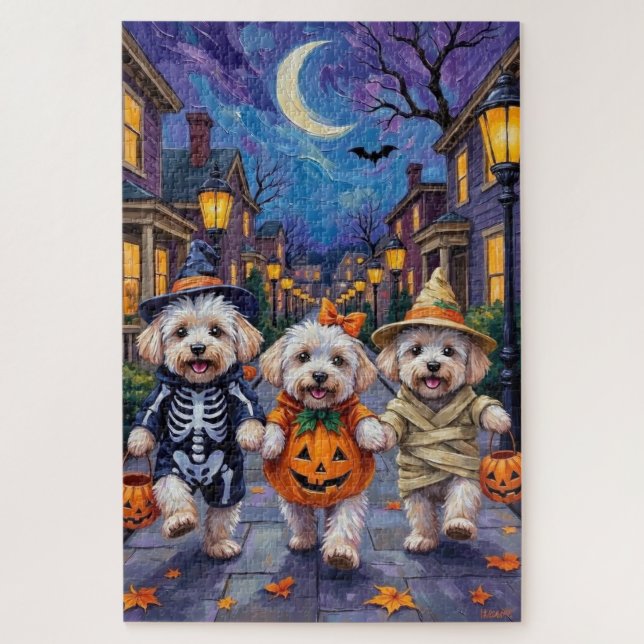 Puzzle Costumes d'Halloween pour Bichon Frise allant cher (Vertical)