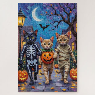 Puzzle Costumes d'Halloween pour chats siamois allant che