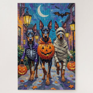 Puzzle Costumes d'Halloween pour chiens Doberman allant c