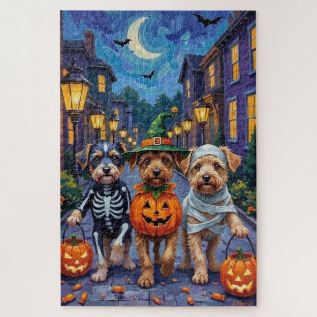Puzzle Costumes d'Halloween pour chiens Lowchen allant ch (Vertical)