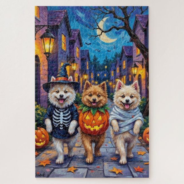 Puzzle Costumes d'Halloween pour chiens Samoyèdes allant  (Vertical)