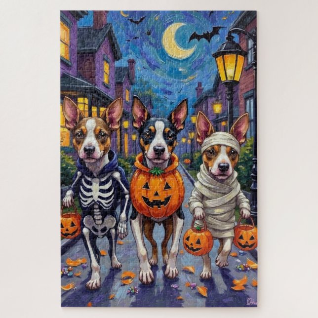 Puzzle Costumes d'Halloween pour chiens Terrier de la bai (Vertical)