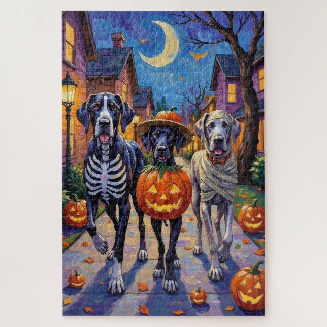 Puzzle Costumes d'Halloween pour Great Dane en tournée de (Vertical)