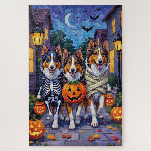 Puzzle Costumes d'Halloween pour Rough Collie allant cher (Vertical)