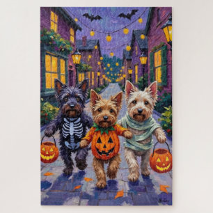 Puzzle Costumes d'Halloween pour Skyes Terriers allant ch