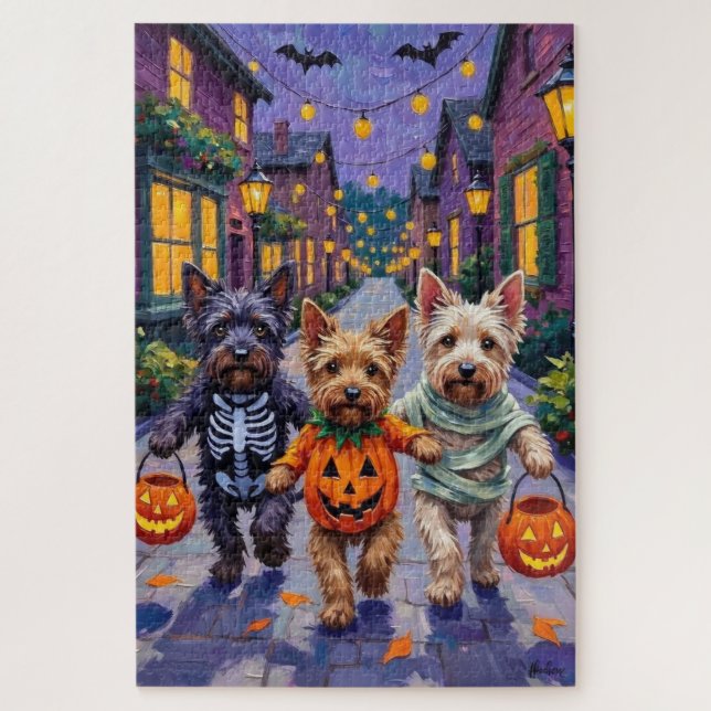 Puzzle Costumes d'Halloween pour Skyes Terriers allant ch (Vertical)