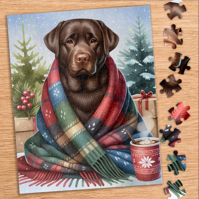 Puzzle Cosy Chocolat Labrador Retriever Chien Noël (Créateur téléchargé)
