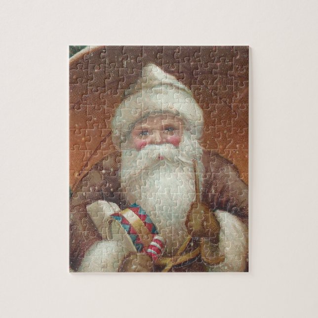 Puzzle Cosy Country Vintage Santa Claus rustique brun (Vertical)