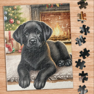 Puzzle Cosy Labrador Retriever Chien Christmas Puppy