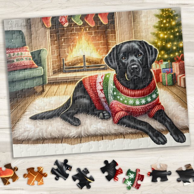 Puzzle Cosy Labrador Retriever Christmas Puppy Chien (Créateur téléchargé)