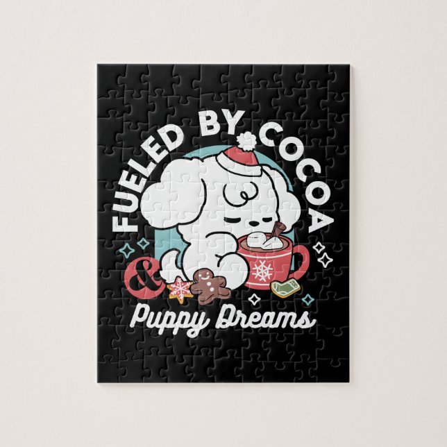 Puzzle Cosy Puppy Dreams - Chocolat chaud et Noël (Vertical)