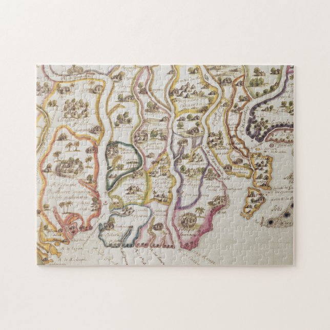 Puzzle Côte de l'Afrique et de la rivière Gambie | 1622 (Horizontal)
