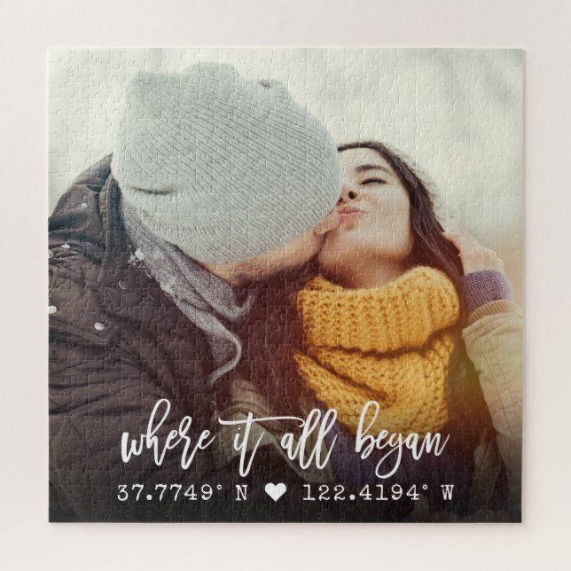 Puzzle Cotes personnalisées chic - photo de script de bro (Vertical)