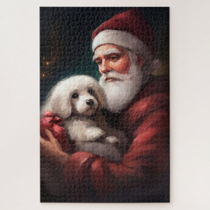 Puzzle Coton De Tulear Avec Noël Du Père Noël