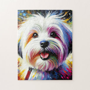 Puzzle Coton De Tulear Chien Portrait Acrylique Art Print