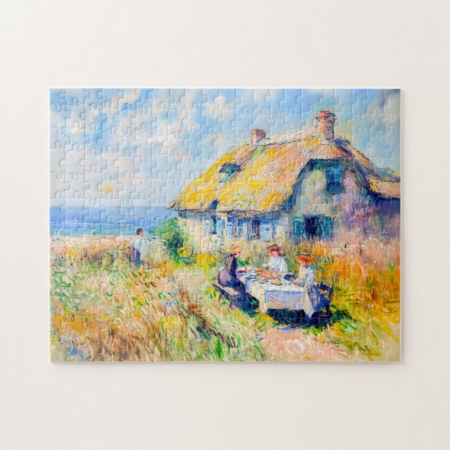 Puzzle Cottage by the Sea Impressionist Art (Horizontal)