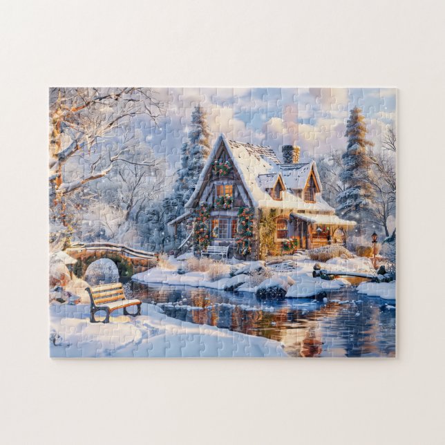 Puzzle Cottage de Noël par Snowy River (Horizontal)