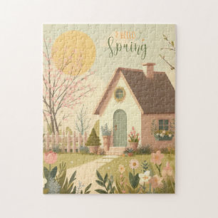 Puzzle Cottage fleuri/printanier