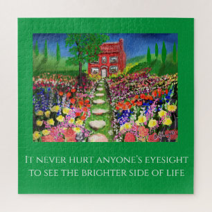 Puzzle Cottage Flower Garden Quote Template
