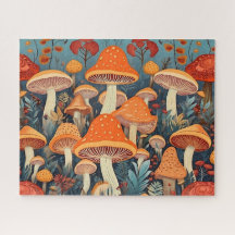 Cottagecore Champignons colorés