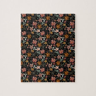Puzzle Cottagecore fleur grattage noir