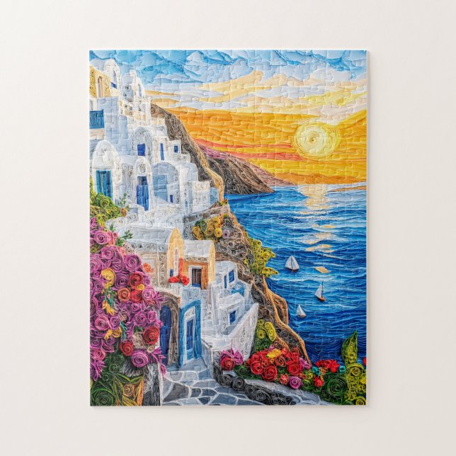 Puzzle Couchage de papier Couché du coucher de soleil à O (Vertical)