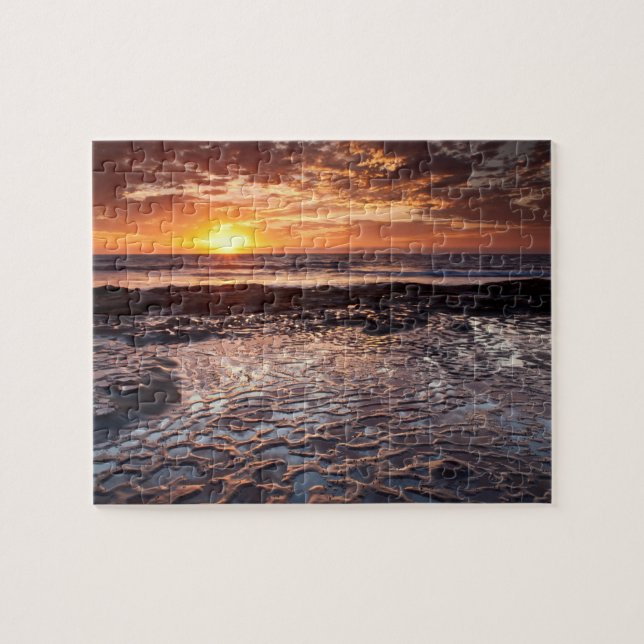 Puzzle Coucher de soleil à la plage, Californie (Horizontal)